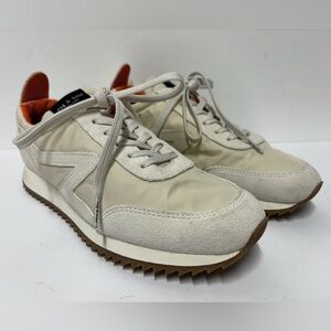RAG & BONE Retro Runner Vanilla Cream Orange Lace Up Sneakers Women’s 8 1/2
